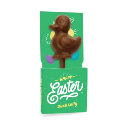 Picture of EASTER - ECO LOLLY BOX - MILK CHOCOLATE³ - DUCK LOLLY